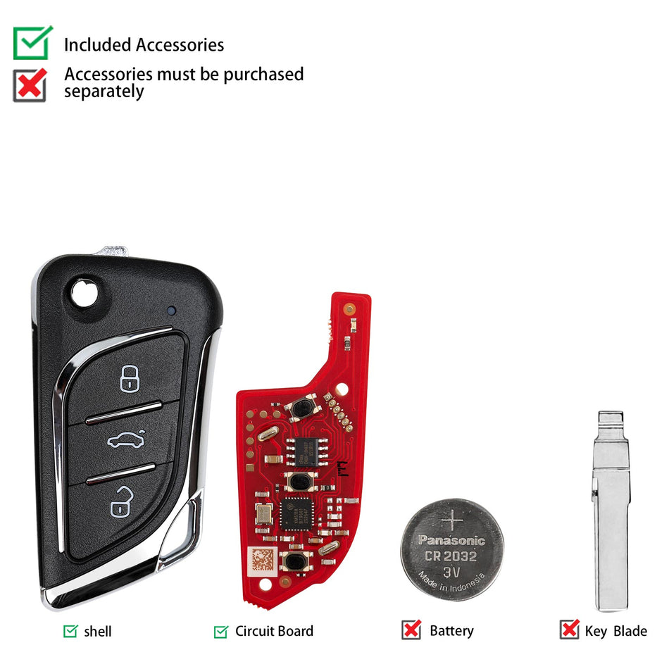 XHORSE XKLKS2EN LEI.KSS Style Second Generation Wired Remote 5pcs
