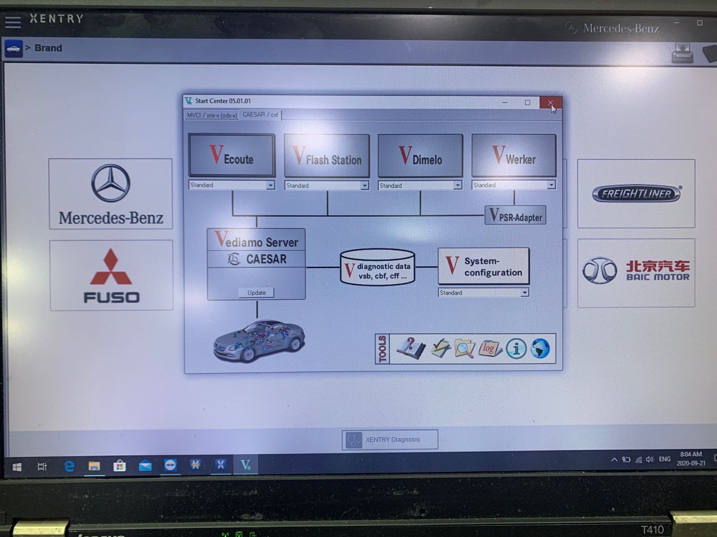 SSD Xentry 2020 Suitable to Add Key for Mercedes Benz FBS4