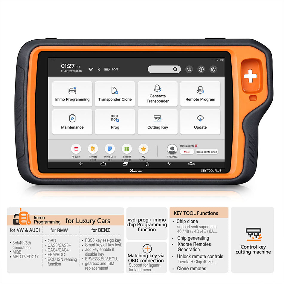 [Ship from UK/EU] 2024 New Xhorse Key Tool Plus Pad Global Advanced Version All-in-One Programmer